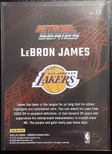 2023-24 Panini Donruss Basketball Retro Series #13 - LeBron James - Picture 2 of 2