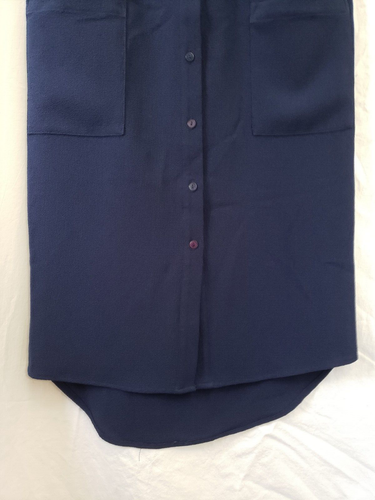 Camisa Corta Alta Baja RACHEL PARCELL Azul Marino Botones XXS Nordstrom - Imagen 14 de 24