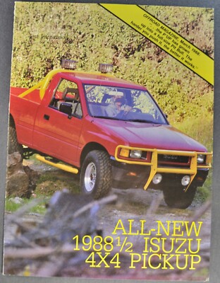 1988 1/2 Isuzu 4x4 Pickup Truck Road Test Brochure Folder