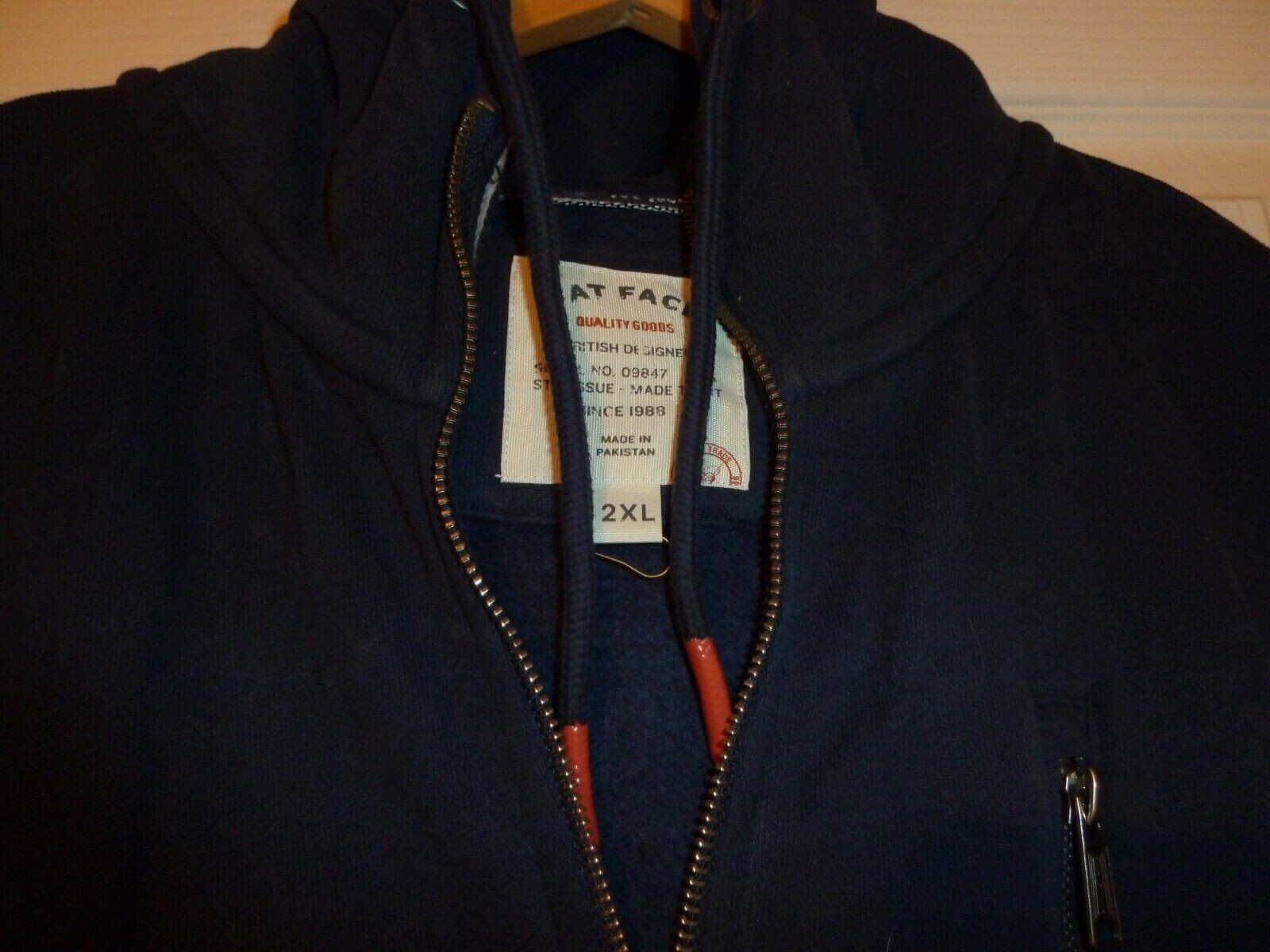 Fat Face Hoodie mens 2XL Used Fleece Heavyweight Hoodie with zips