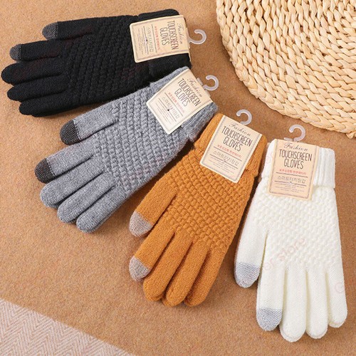 Cap & Golves Women Knitted Bobble Hat Ladies Kids Beanie Warm Winter Pom Woolly - Picture 15 of 37