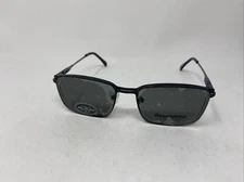 REVOLUTION EYEWEAR JOSIAH BLACK BLUE 53-18-140 W/ POLARIZED CLIP FLEX HINGE SH34