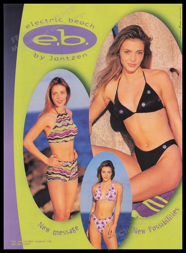 Jantzen Swimwear Electric Beach 1990s Print Advertisement Ad 1997 Bikinis - 第 1/1 張圖片