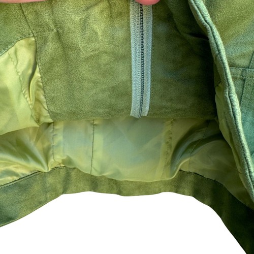 Great Cavalier Vintage Deadstock Womens Faux Suede Green Zip Jacket & Pants Set - Picture 13 of 15