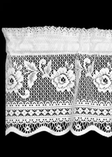 Heritage Lace VICTORIAN ROSE Insert Valance - Select White or Ecru Made in USA  