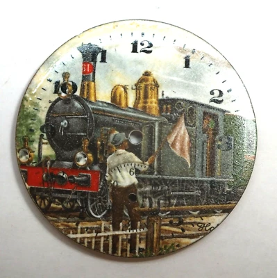 Elgin 16 Größe 4-6-0 Dampflokomotive Zug Taschenuhr Porzellan Zifferblatt LW385 - Bild 1 von 4