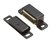 BLACK MAGNETIC CATCH for Cupboard Cabinet Wardrobe Door, 6kg Pull, Screws Inc.