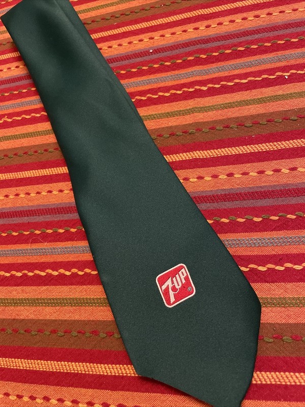 Vintage Neck Tie Green Men’s 7UP Golden Clasp Prince Consort 57’ Inch Merch