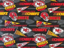 NFL LICENSED KANSAS CITY CHIEFS VINTAGE 2 PRINT COTTON - FABRIC YOU CHOOSE SIZE