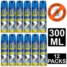 12x Fly And Wasp Killer Spray Kill Insects Midges Mosquito Advance Formula 300ml