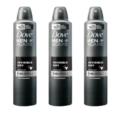 3 x 250ml Dove Men + Care Invisible Dry 48H Antitranspirant Deo Spray 3er Pack