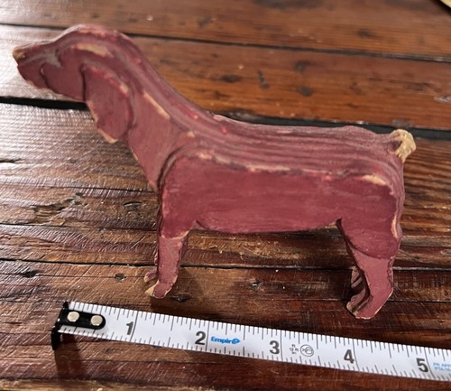 Vintage Carved Wood Figural Tramp Art Dog - Picture 6 of 10