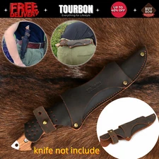 TOURBON Leather 10in Knife Sheath Fixed Blade Protect Tools Carrier Belt Holster