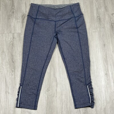 Mondetta Women's Active Herringbone Blue Capri - Size: Medium Legging Gym Yoga