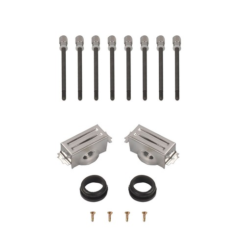 For SBC Chevy 5.0L 350 87-97 Short Finned Valve Cover &12" Air Cleaner &Breather - Picture 5 of 11