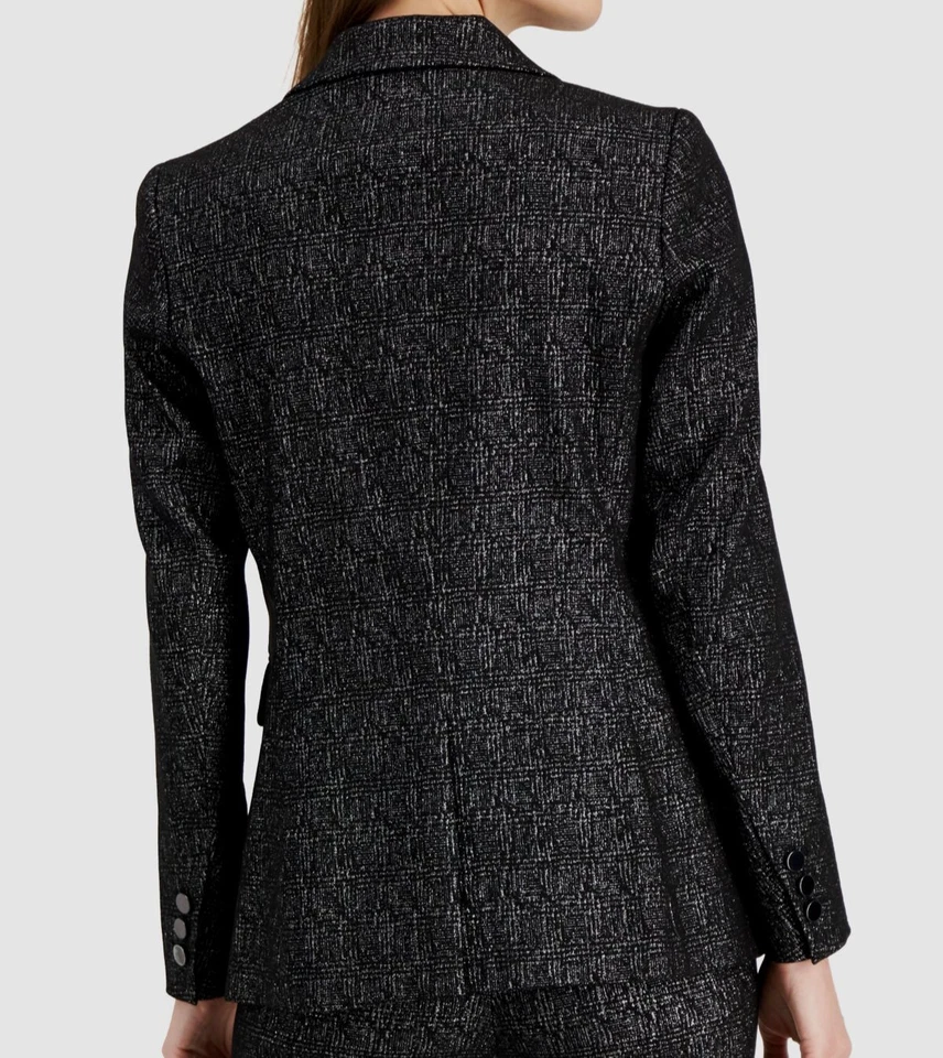 Anne Klein Women's Black Metallic Single Button Blazer Jacket Size 16 - Image 2 of 3