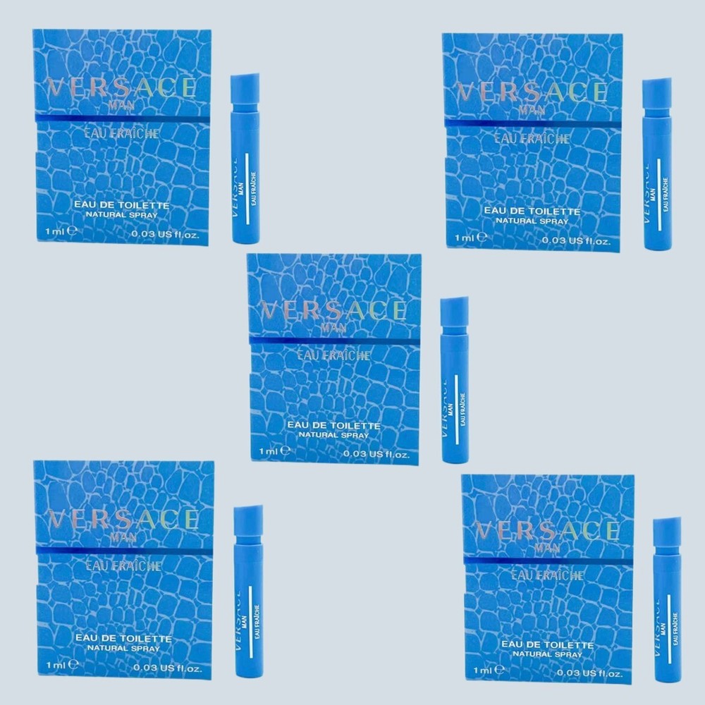 5 Pcs x Versace Eau Fraiche Eau De Toilette EDT Sample Spray 0.03 oz / 1 ml Each