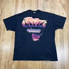 Vtg Serengeti Shadows T Shirt Men's XXL Short Sleeve Graphic Black Made in USA