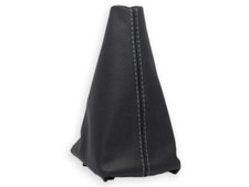 SCHALTMANSCHETTE FUR PEUGEOT 106 1996-2003 SCHALTSACK LEDER SCHWARZ NAHT GRAU