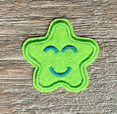 Stern Patch Aufnäher Bügelbild Tier Deko Verzierung Star Smile