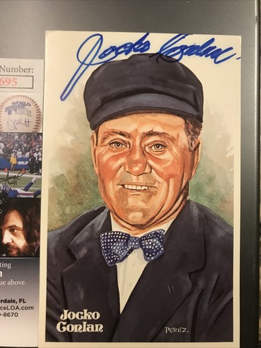 Jocko Conlan SIGNED PEREZ STEELE JSA POSTCARD MLB Umpire HOF MINT Auto