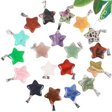 25pcs Natural crystal healing star pendant charm for jewelry making necklace