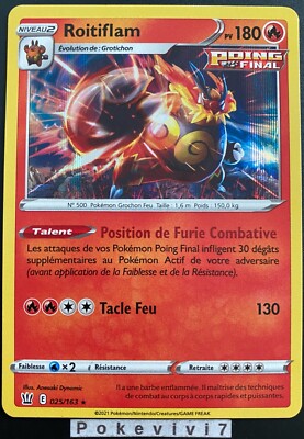 Carte Pokémon Roitiflam 025/163 HOLO EB05 Styles De Combat