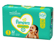 Pampers Swaddlers Diapers Size 1, 32 Count