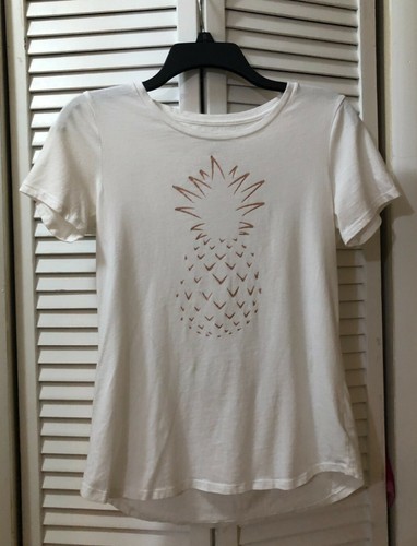 Womens Short sleeve Shirt white gold 
