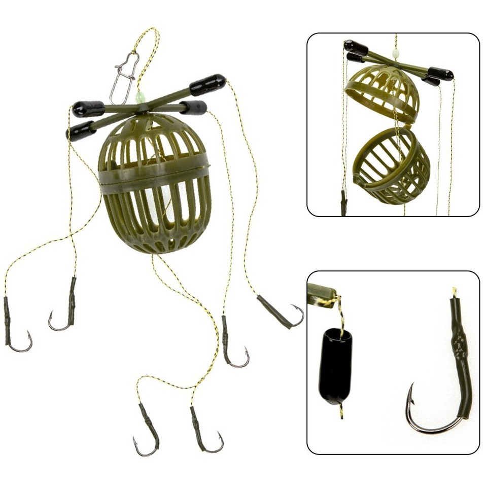 4 Mangiatoie A Molla Per Pesca Alla Carpa - In Rame Con Affondamento Rapido - Foto 2