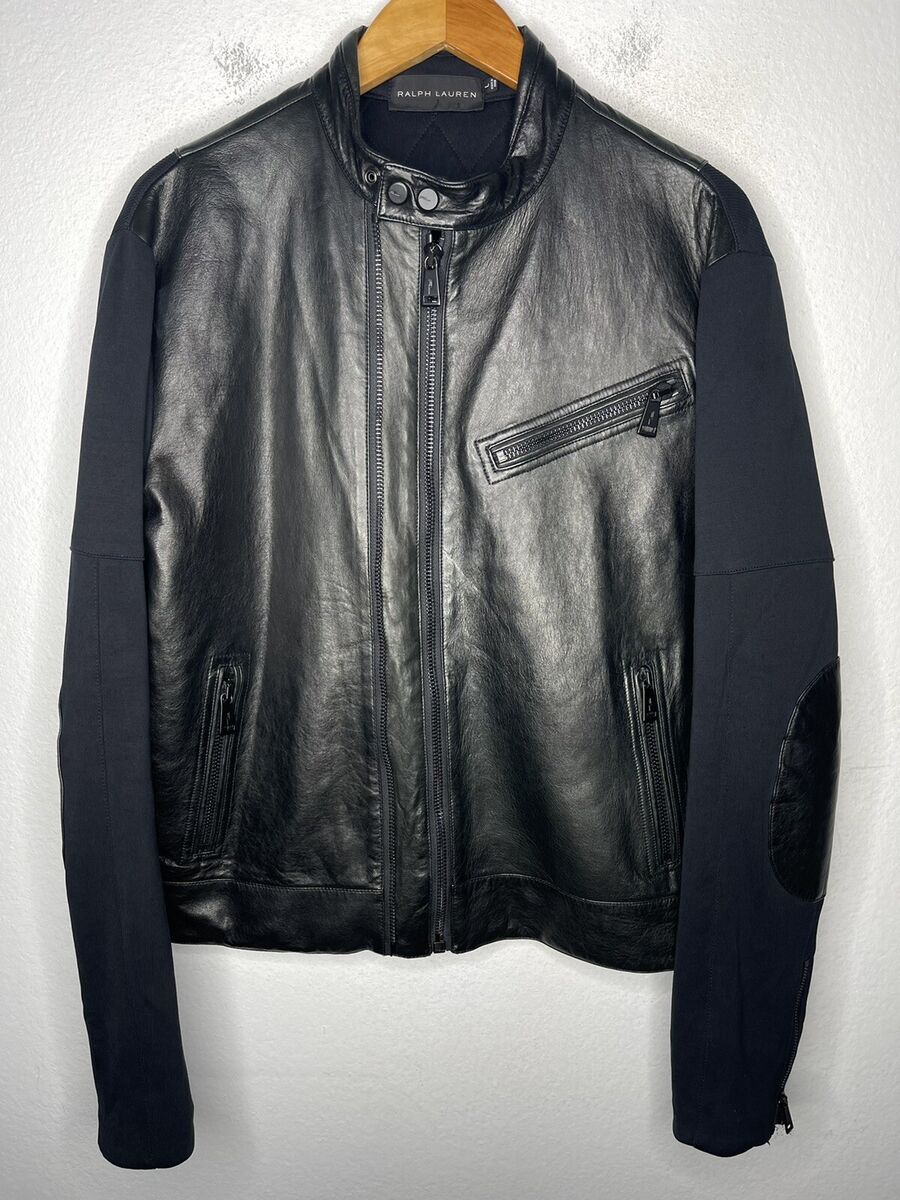 $1295 Ralph Lauren Black Label Large Cafe Racer Leather $1295 Ralph Lauren Black Label Large Cafe Racer Leather