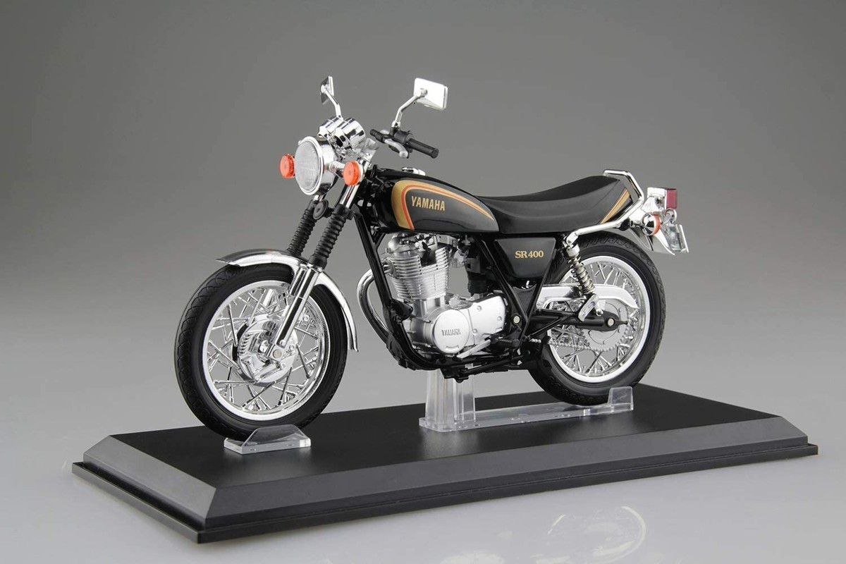 Rare AOSHIMA 1:12 Scale Diecast Model Yamaha SR400 Black