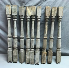 Antique VTG Lot 9 Turned Shabby Gray 2x24 Exterior Wood Spindles Old 1318-24B