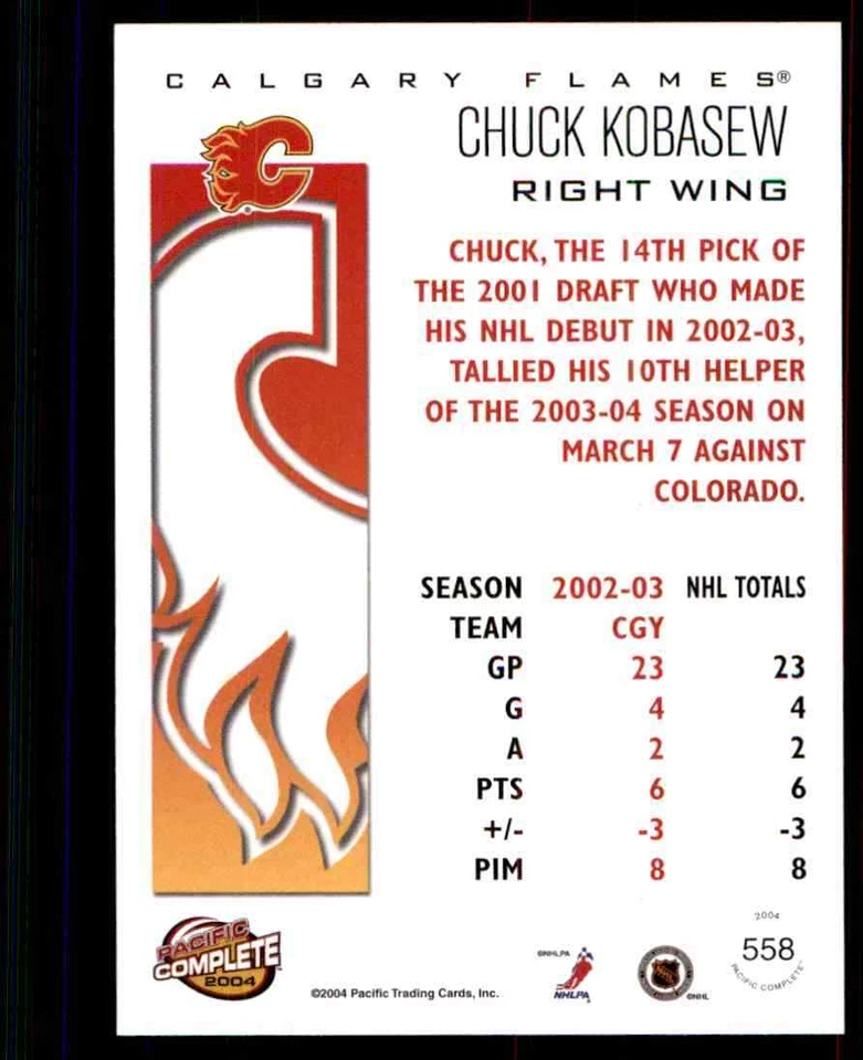 2003-04 Pacific Complete Chuck Kobasew #558 - Image 2 of 2