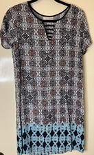 Skies are Blue Striped Dress Sz Medium Loose Flows Comfortable