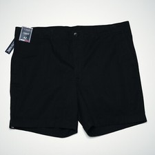 Roundtree Yorke Casuals Men's Shorts XL 42"x7" Black Solid Stretch NWT