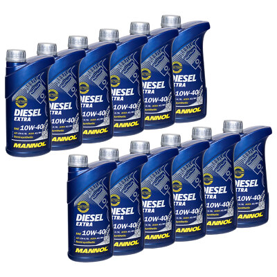 Motoröl 12x 1 Liter MANNOL Diesel EXTRA 10W40 für Alfa Audi Lancia Mazda MB VW