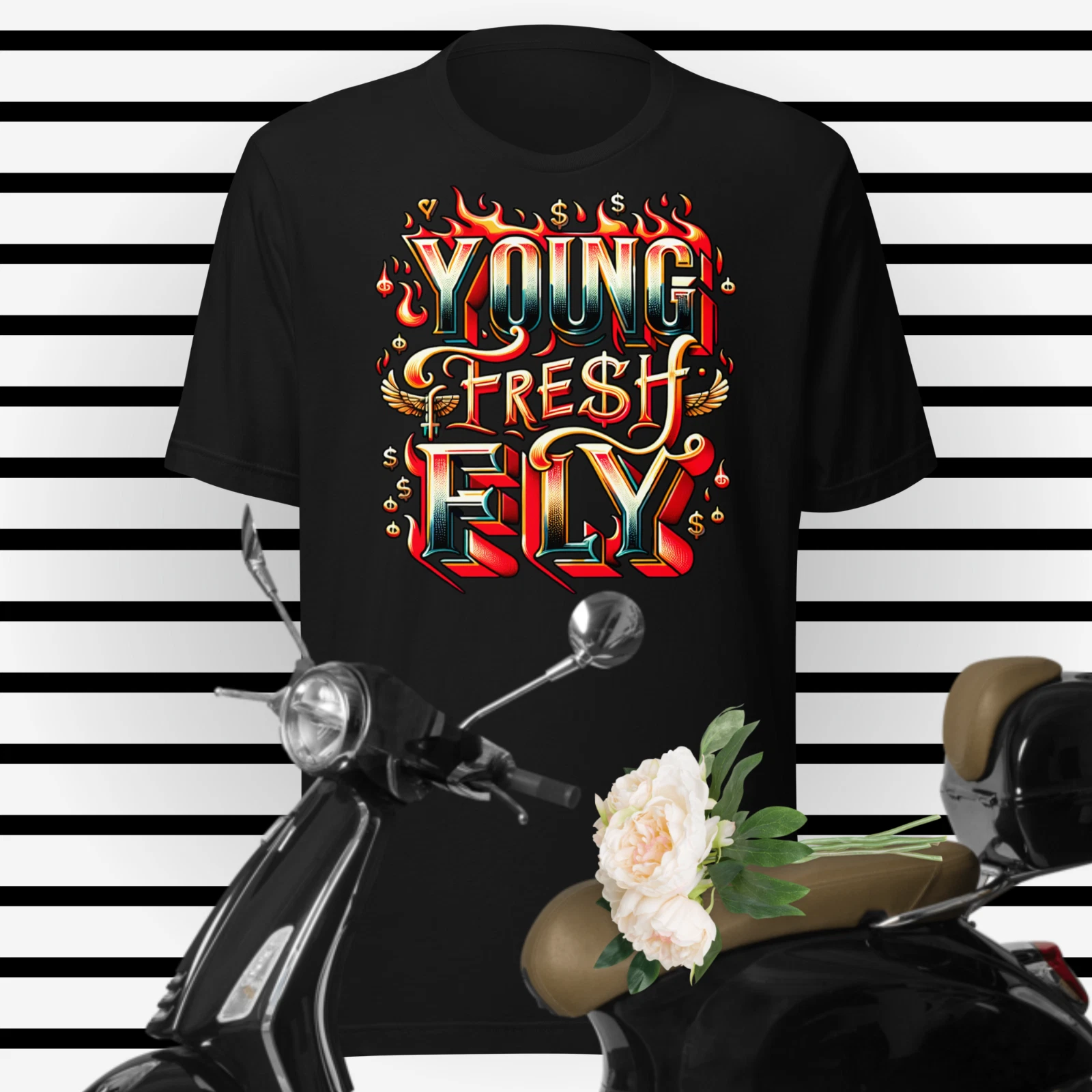 Young Fresh & Fly T-Shirts Street Wear Unisex Sport Tee Shirt Pro Club Shaka RTP