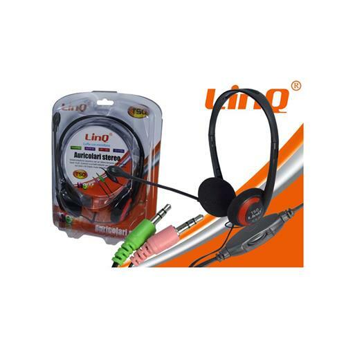 Cuffie Con Microfono Stereo Per Pc Notebook Skype Msn Jack 3.5 Linq Cy-803  - LINQ ( Informatica-Audio - Cuffie )