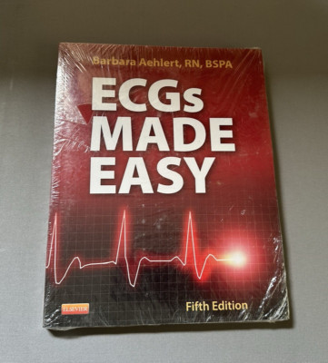 ECGs Made Easy by Barbara Aehlert Softcover  Pocket Reference 5th Edition