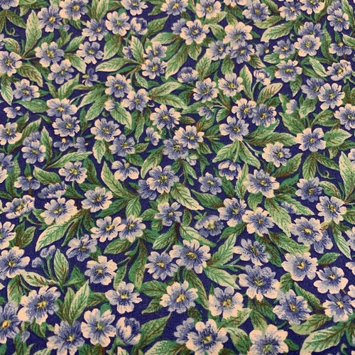 Vintage 1998 Classic Cotton Floral Fabric By FCI Blue White Green Yellow BTHY - Picture 5 of 15