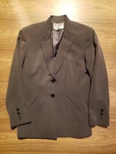 Kasper Asl Petite Jacket Ladies Size 6p Gray Single Breasted Formal Suit Blazer