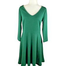 Gap Green 3/4 Sleeve V-Neck Soft Rayon Viscose Blend A-Line Dress Women's Size 8