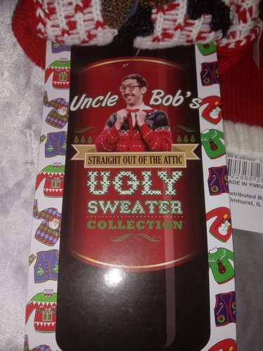 UNCLE BOBS UGLY SWEATER REINDEER KNIT CHRISTMAS HOLIDAY WINE BEER BOTTLE KOOZIE - Picture 4 of 4