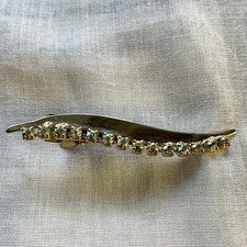 Vintage Rhinestone Aurora Borealis Wave Hair Clip
