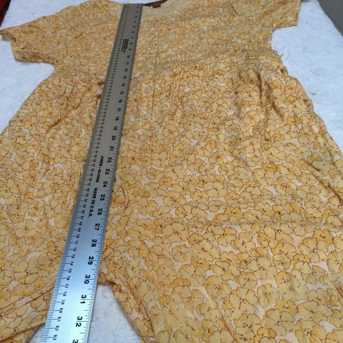 April Cornell Women's Size Medium Margaux Jumpsuit Yellow Floral Short Sleeve - Picture 10 of 12