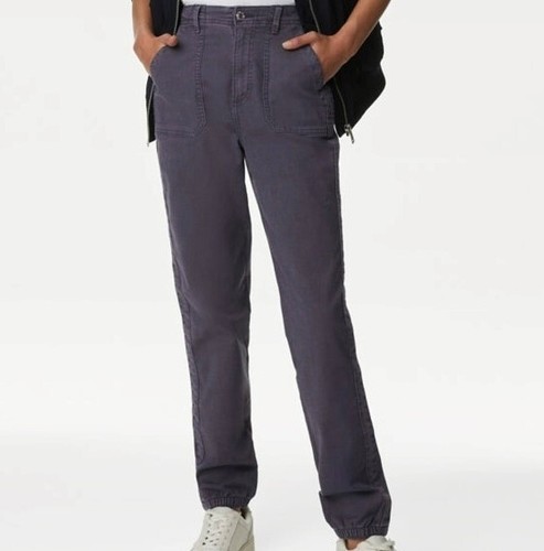 JEAN JOGGER SLIM FIT HIGH WAIST LADIES ANKLE GRAZER PANT COTTON BLEND EX M*S  - Picture 29 of 49