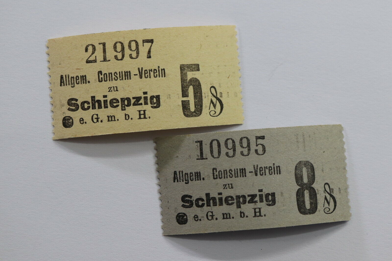GERMANY SCHIEPZIG 5 + 8 PFENNIG VERY RARE UNC B27 PLAT 24