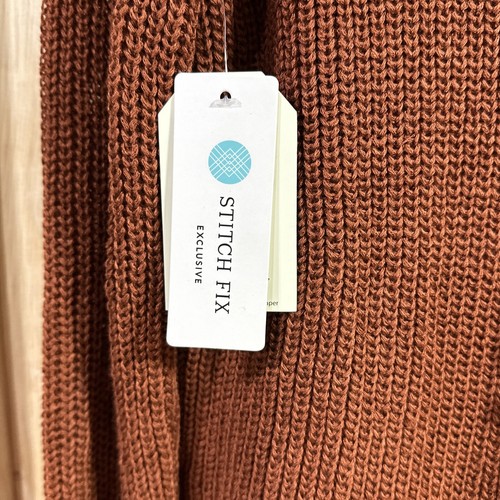Pinque Stitch Fix Cardigan Sweater Women Medium Artisan Rust Knit Open Front NWT - Picture 7 of 8