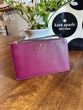 Kate Spade Staci Medium L Zip Wristlet Clutch Wallet - WLR00134 Deep Berry
